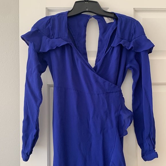 Blue maternity wrap dress, worn once - Picture 3 of 6